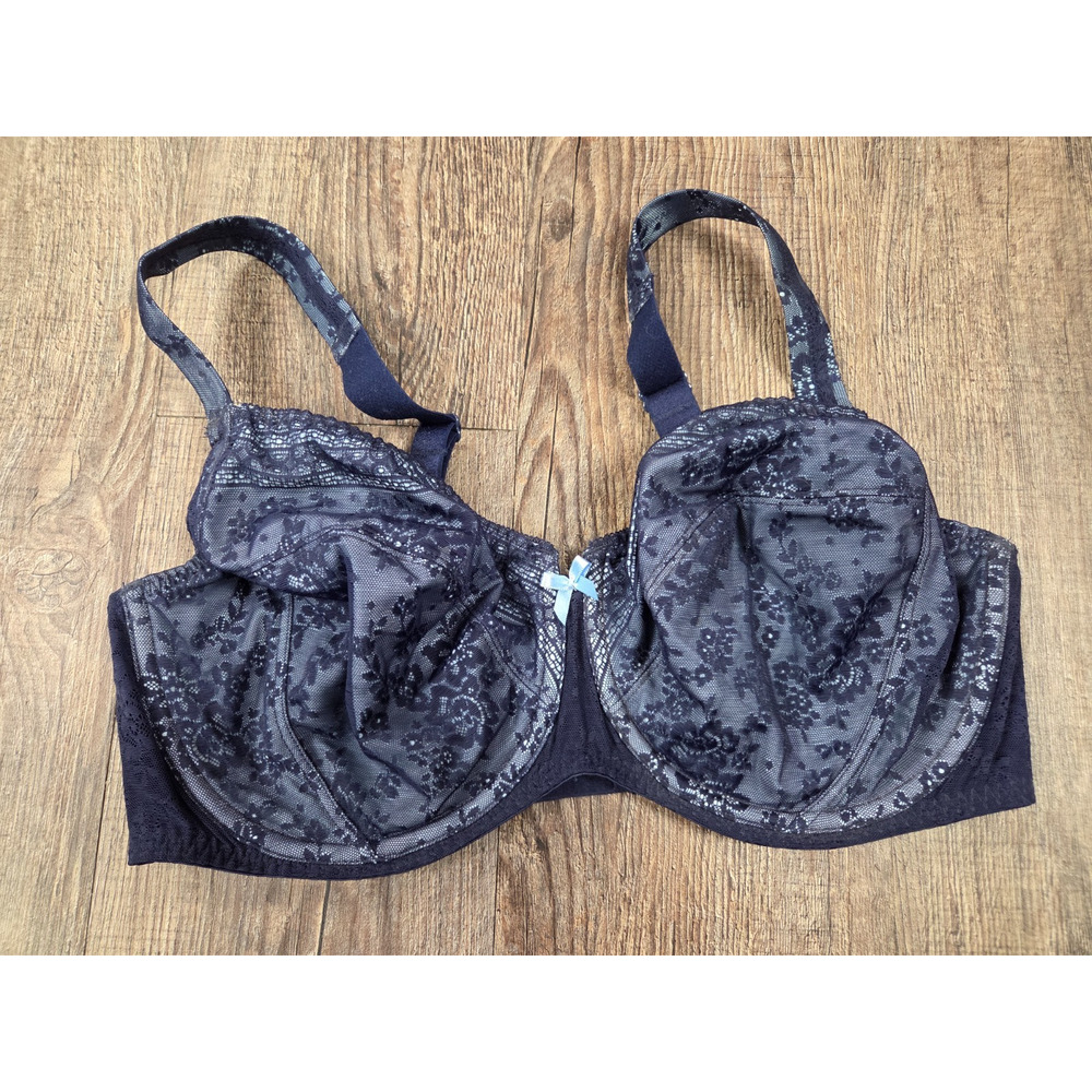 Rosa Faia Fleur 5653-380 Navy Maritime Blue Lace Wired Full Cup Bra 36F